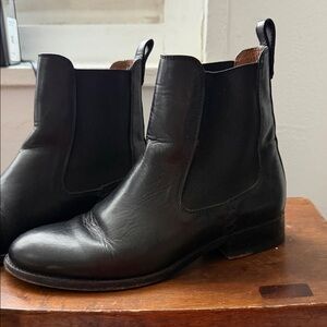 Frye Black Leather Ankle Boots